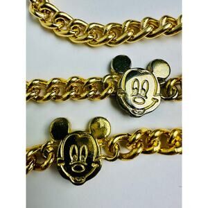 Vintage Mickey Mouse Disney Adjustable Chain Belt Glentex New York Gold Tone 42"